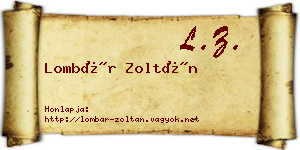 Lombár Zoltán névjegykártya